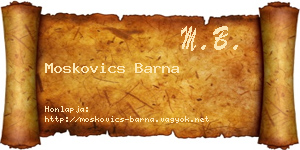 Moskovics Barna névjegykártya