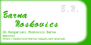 barna moskovics business card